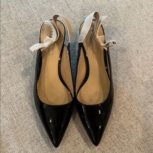 Antonio Melani Black Patent Leather Slingback Heels